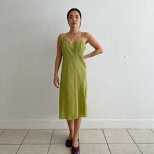 Load image into Gallery viewer, Vintage 30s silk avocado dyed slip dress