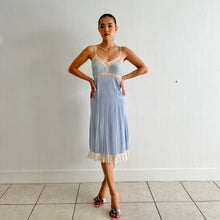 Load image into Gallery viewer, Vintage 1930s blue print lace slip dress