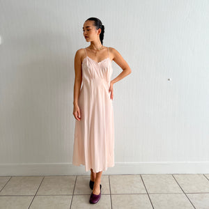 Vintage 1930s light pink silk slip dress