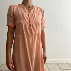 Vintage 1930s silk peach dress