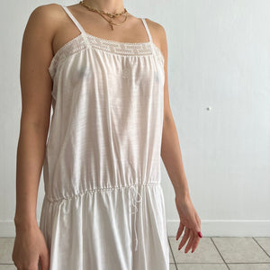 Antique 1920s cotton and lace dress