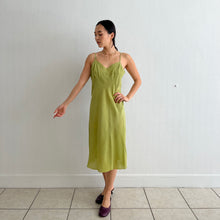 Load image into Gallery viewer, Vintage 30s silk avocado dyed slip dress