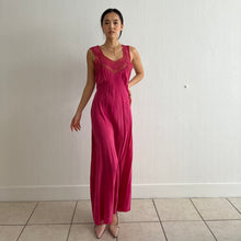 Load image into Gallery viewer, Vintage 30s silk slip dress fuchsia hand dyed