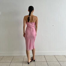Load image into Gallery viewer, Vintage 90s viscose Barbie pink slip dress