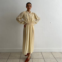 Load image into Gallery viewer, Vintage 1930s yellow silk dress long sleeves