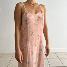 Load image into Gallery viewer, Vintage 1940s mini pink floral slip dress
