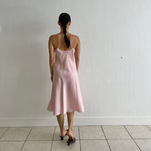 Load image into Gallery viewer, Vintage 1950s pink satin bows slip dress