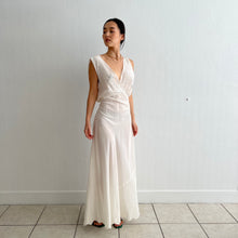 Load image into Gallery viewer, Vintage 1930s silk white hand embroidered dress