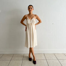 Load image into Gallery viewer, Vintage 1930s cream silk slip dress keyhole lace