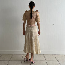 Load image into Gallery viewer, Vintage 1930s cream crochet midi skirt