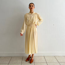 Load image into Gallery viewer, Vintage 1930s yellow silk dress long sleeves