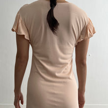 Load image into Gallery viewer, Vintage light peach nylon lace dress