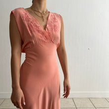 Load image into Gallery viewer, Vintage 1930s silk orange dress