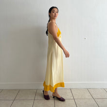 Load image into Gallery viewer, Vintage 30s rayon lace slip lemon tangerine hand dyed dress