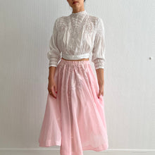 Load image into Gallery viewer, Vintage 1950s pink sheer hand embroidered skirt