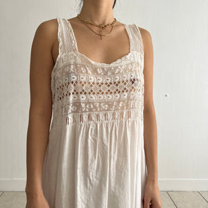 Antique Edwardian cotton lace tulle dress