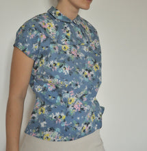 Load image into Gallery viewer, Vintage 50s handmade floral top