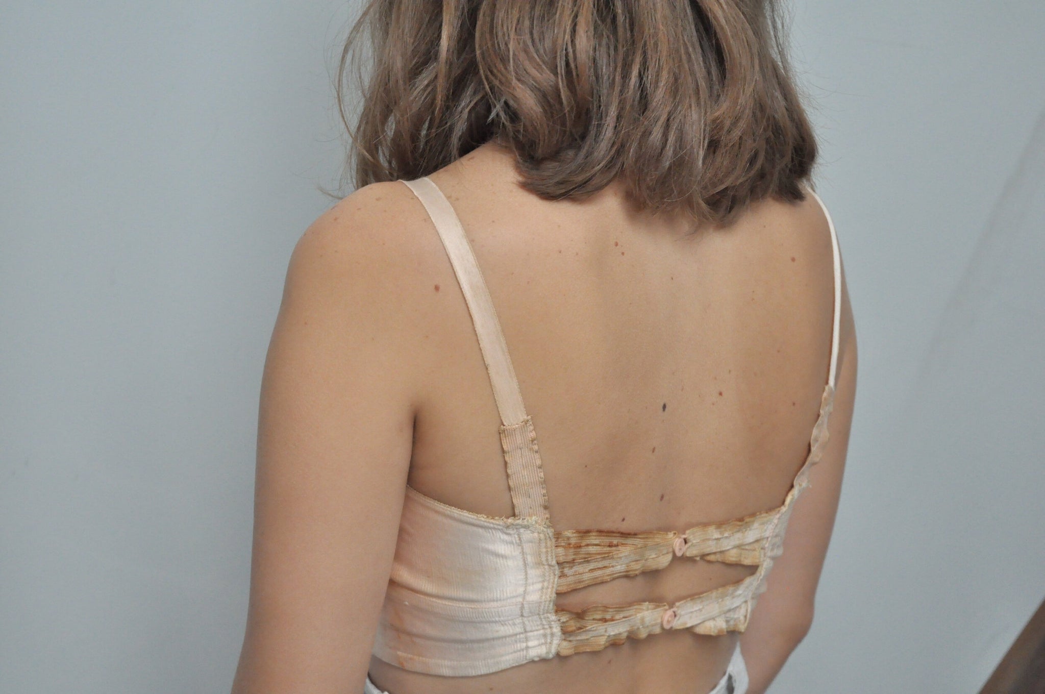 Rare 30s vintage bra French lingerie silk satin peach tones – Kanelle  Vintage