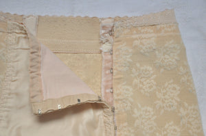 50s vintage lingerie panties floral satin nude color