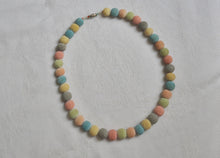 Load image into Gallery viewer, Vintage colorful pumice stone collar necklace in pastel colors