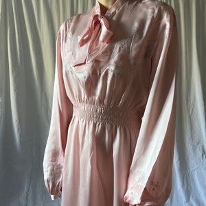 1930s pink silk appliqué Italian gown
