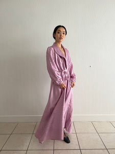 Rare quilted French vintage prune satin robe