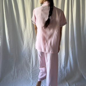 1950s vintage pink Chinese pajamas