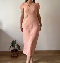 Load image into Gallery viewer, Vintage 30s pink peach silk slip dress
