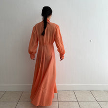 Load image into Gallery viewer, Vintage Italian 1930s hand dyed orange dress