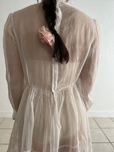 Antique Edwardian white French organza dress