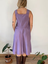 Load image into Gallery viewer, Vintage 20s silk lace purple dyed dress