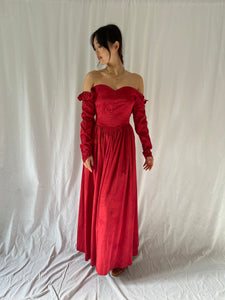 Vintage 40s red gown dress
