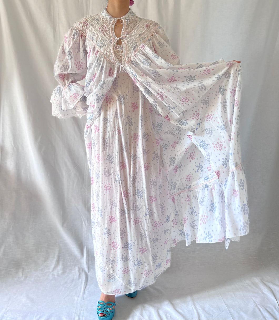 Vintage 1930s cotton playful set dress and robe