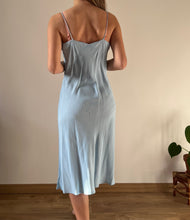 Load image into Gallery viewer, 1930s blue silk slip dress