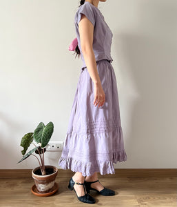 Antique lavender dyed Edwardian cotton skirt