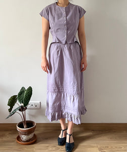 Antique lavender dyed Edwardian cotton skirt