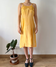 Load image into Gallery viewer, Antique 20s silk lace yellow dyed slip
