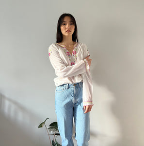 Vintage 70s floral long sleeved blouse