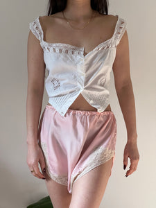 Vintage 1930s satin pink blush lace knickers