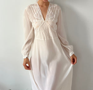 Vintage 1930s cream silk dress