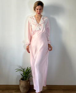 Vintage 1930s blush pink liquid satin dress