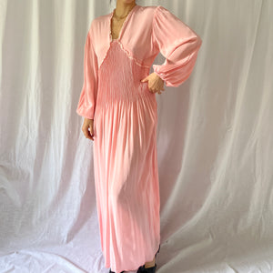 Vintage 30s pink dress long balloon sleeves