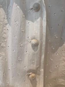 Vintage 1940s white bridal eyelet cotton dress