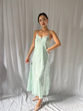 Load image into Gallery viewer, 1970s silk slip dress mint color