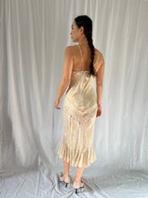Load image into Gallery viewer, Vintage 90s sheer silk chiffon ruffled  dress