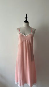 Vintage 1950s silk slip dress blush pink