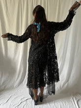Load image into Gallery viewer, Antique 1900s black lace overcoat