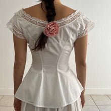 Load image into Gallery viewer, Antique Victorian white cotton lace blouse