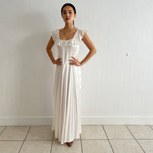 Load image into Gallery viewer, Vintage 1930s silk satin white bridal dress