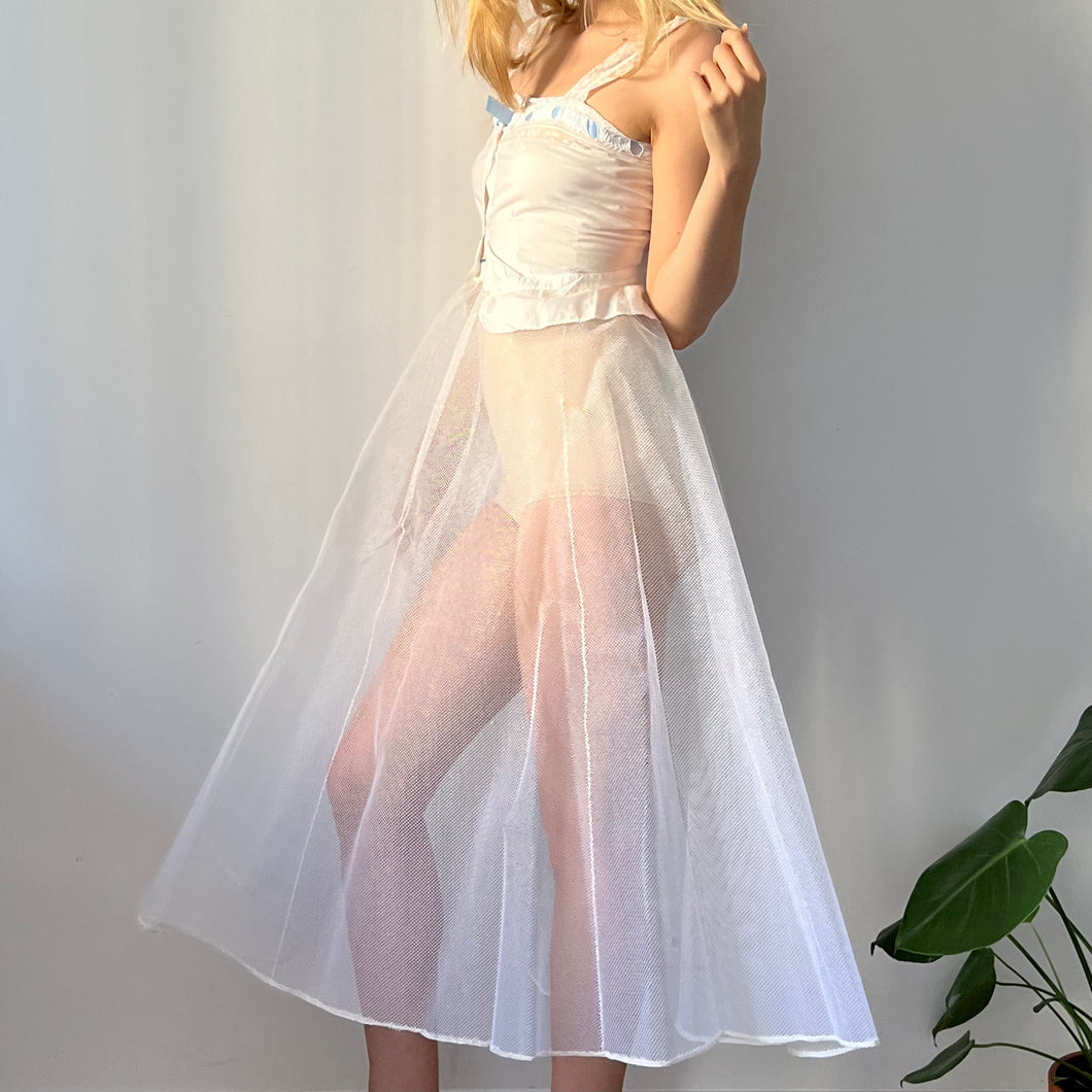 Vintage 50s hard net full under skirt